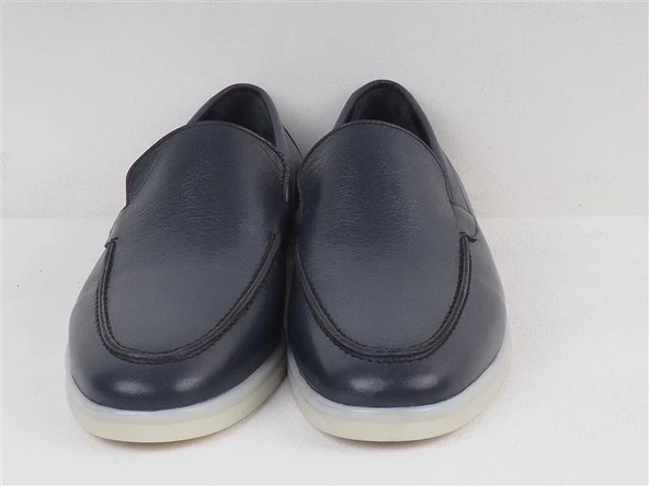 LACİVERT HAKİKİ DERİ LOAFER ERKEK AYAKKABI CHELSY - 5