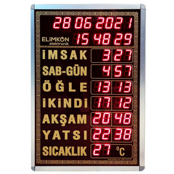 Namaz vakitleri takvimi - 2