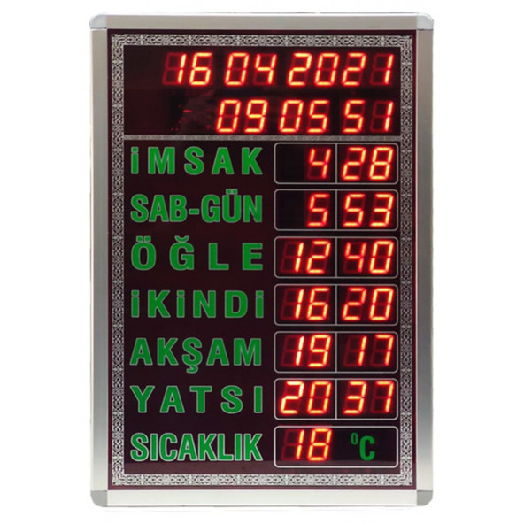 Namaz vakitleri takvimi - 4