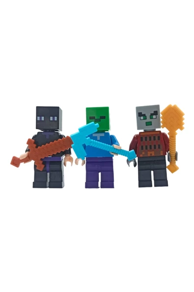 Hayal Gücünüzü Minecraft Evrenine Taşıyan Lego Uyumlu 12 Karakterli 24 Parça Minecraft Figür Seti - 4