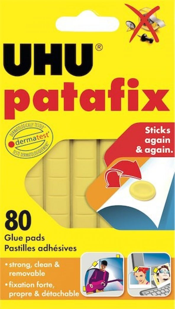 UHU YAPISTIRICI TAC PATAFIX SARI 50140 - (12 Adet)