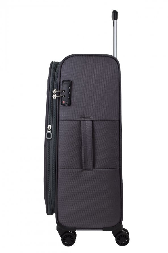 Pierre Cardin Ultra Light Hafif Lüx Kumaş Orta Boy Valiz Gri PC4200 - 3