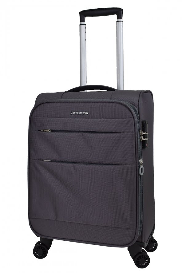 Pierre Cardin Ultra Light Hafif Lüx Kumaş Kabin Boy Valiz Gri PC4200