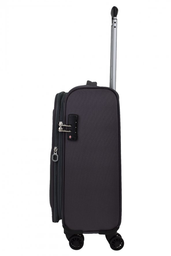 Pierre Cardin Ultra Light Hafif Lüx Kumaş Kabin Boy Valiz Gri PC4200 - 3
