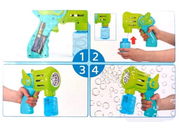 Bubble Machine Gun Baloncuk Çıkartan Tabanca Büyük Boy Pilli Otomatik Köpük Tabancası Yeşil/Mavi - 7