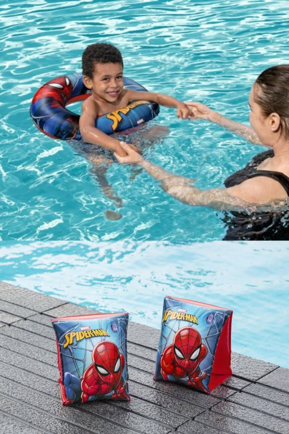 Plajda Örümcek Adam'a Dönüşün! Spiderman Temalı Deniz Simidi ve Kolluk Seti - 4