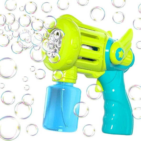 Bubble Machine Gun Baloncuk Çıkartan Tabanca Büyük Boy Pilli Otomatik Köpük Tabancası Yeşil/Mavi