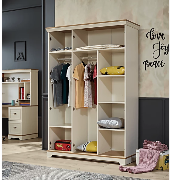 Dolap Urlu 12037 ARTE 3 kapı Model Beyaz Renk şık ürün Kalite malzeme İtinalı paket ve kargo kutu sevk - 2