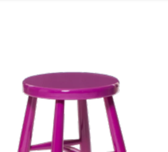 TABURE1929 Zus286 Klasik Model Ahşap Kayın Mor Boya Cafe Yuvarlak Oturum VİNTAGE