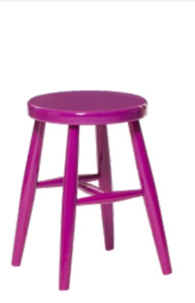 TABURE1929 Zus286 Klasik Model Ahşap Kayın Mor Boya Cafe Yuvarlak Oturum VİNTAGE - 2