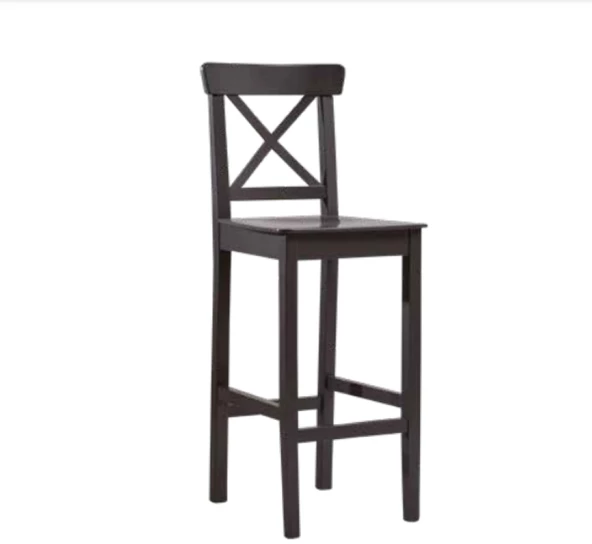 Sandalye 1924 Zus281 ÇAPRAZ Cafe yüksek Model Kayın Ayak Parlak Siyah El Yapım