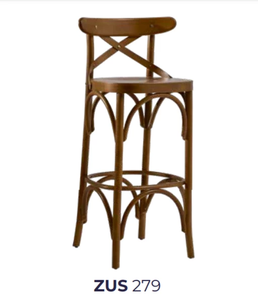 Sandalye 1921 Zus279 ÇAPRAZ Cafe Yüksek Model Kayın Oval Parlak Ceviz El Yapım - Resim 7