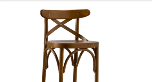 Sandalye 1921 Zus279 ÇAPRAZ Cafe Yüksek Model Kayın Oval Parlak Ceviz El Yapım - Resim 2