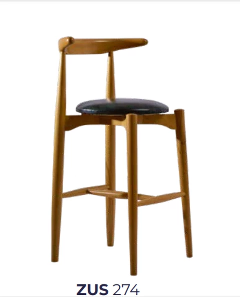 Sandalye 1916 Zus274 Cafe Model Kayın Ayak Suni Deri Sırtı kavrayan kanat El Yapım - 5