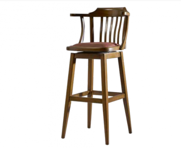 Sandalye 1911 Zus269 CAFE BAR Yüksek Kayın Ayak Sırtlık Kolçak Döner Otr El Yapım