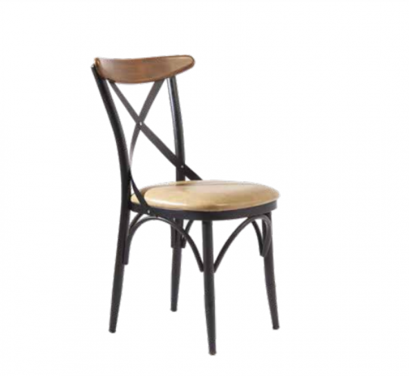 Sandalye ST Zus256 ÇAPRAZ PAPEL Sırtlık Model Siyah-Açık Ceviz-Bej Kayın El Yapım