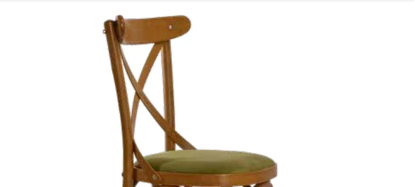 Sandalye 19897 Zus248 Çapraz Sırtlık Model Bambu Retro Ayak Açık Ceviz El Yapım - 3