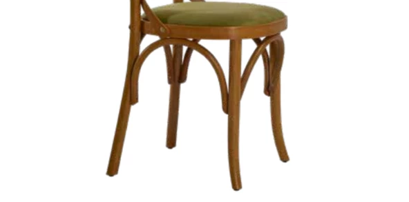 Sandalye 19897 Zus248 Çapraz Sırtlık Model Bambu Retro Ayak Açık Ceviz El Yapım - 4