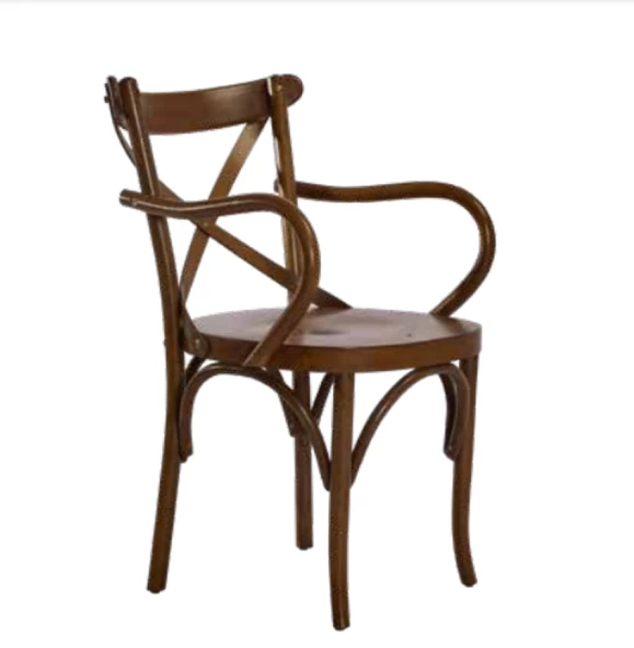 Sandalye 19895 Zus246 Çaprz Sırt Model Kayın Bambu Kolçak Açk Ceviz Renk El Yapım ürün görseli