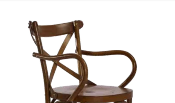 Sandalye 19895 Zus246 Çaprz Sırt Model Kayın Bambu Kolçak Açk Ceviz Renk El Yapım - Resim 2