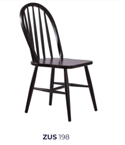 Sandalye 198770 Zus198 Çıtalı Oval Sırtlık Model Ahşap Kayın Ayak Siyah El Yapım - Resim 6