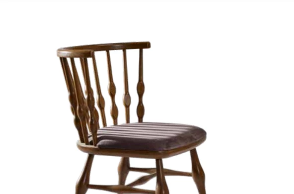 Sandalye 198766 Zus194 Damla Sırtlık Model Kayın Ayak Parlak Ceviz Boya El Yapım - 5