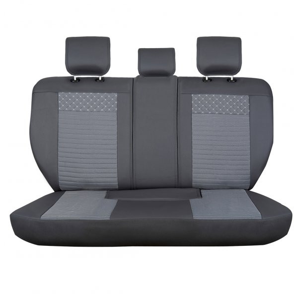 Renault Megane 4 HB Lüks Deri Oto Koltuk Kılıfı Ön/Arka Set Füme - 3