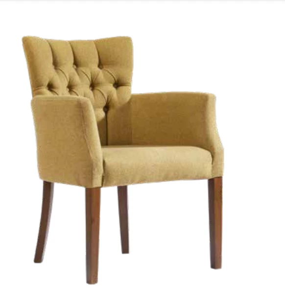 Sandalye 198763 Zus191 Berjer Kapitone Kayın Aslan Ayk Sarı Babyfac Kumş El Yapım