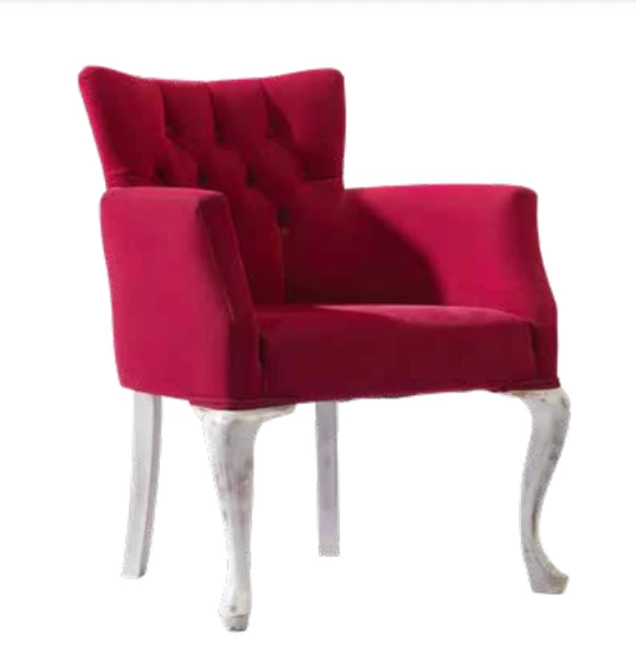 Sandalye 198761 Zus189 Berjer Kapitone Avangart Kayın Retro Ayak Baby Face Kumaş