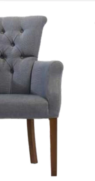 Sandalye 198760 Zus188 Berjer Kayın Retro Ayak Mavi Nubuk Kumaş Ort otr El yapım - 2