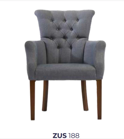 Sandalye 198760 Zus188 Berjer Kayın Retro Ayak Mavi Nubuk Kumaş Ort otr El yapım - 5