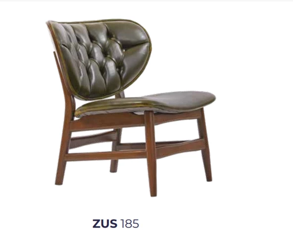 Sandalye 198757 Zus185 Kapitone Kayın Retro Ayak Yeşil Ort Oturum Suni Deri Kumaş - Resim 8