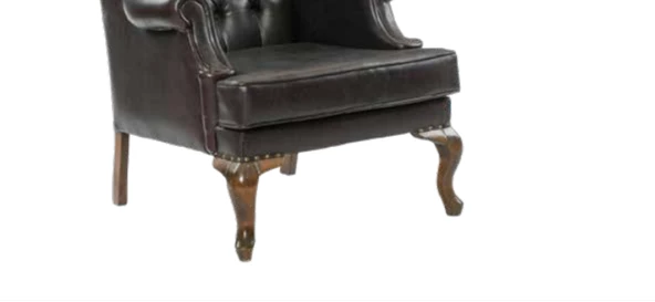 Sandalye 198753 Zus181 Kapitone Model Oyma Ayak Retro Ayak Ceviz -Siyah Suni Deri - Resim 5