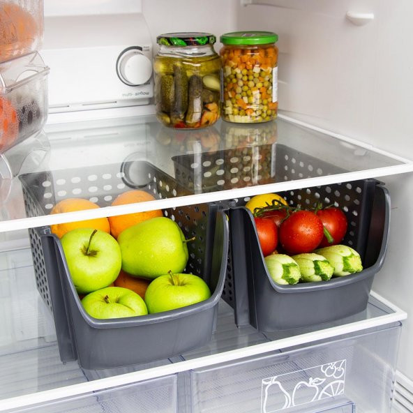 2li İstiflenebilir Sepet Buzdolabı Sepeti Buzdolabı Sebzeliği - 5