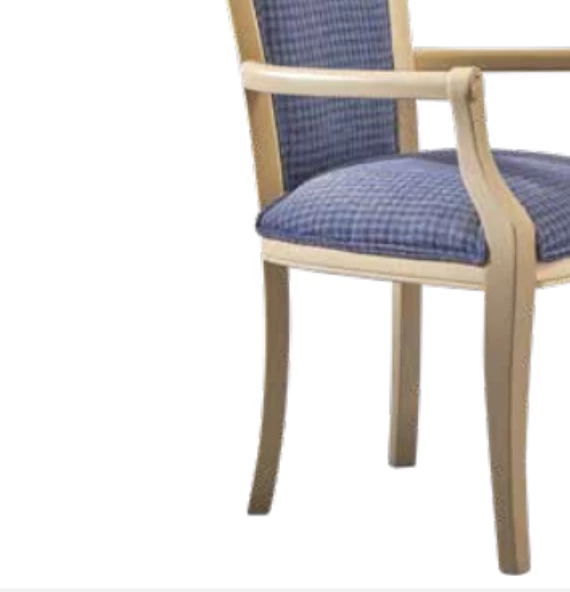 Sandalye 198739 Zus164 Kolçak Model Kayın Retro Ayak Doğal Şönil kumaş El Yapım - Resim 3