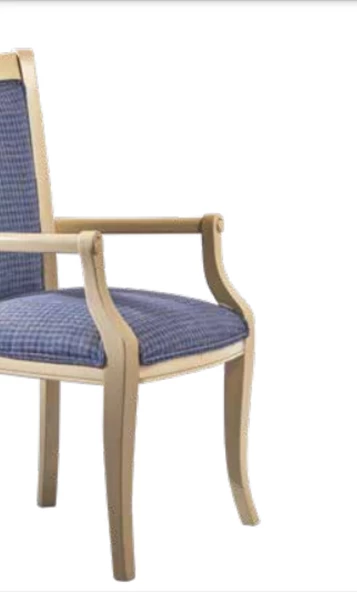 Sandalye 198739 Zus164 Kolçak Model Kayın Retro Ayak Doğal Şönil kumaş El Yapım - Resim 6