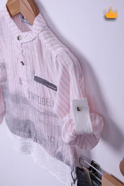 Babyhola %100 Pamuk Erkek Bebek Çocuk Gömlek Pantolon Yazlık Takım 2123 - 4