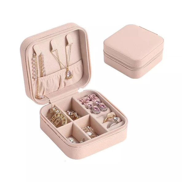 Çoklu Takı Organizeri Takı Kutusu Takı Kutusu  Seyahat Mücevher Çantası - 9