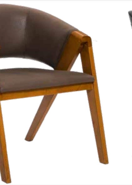 Sandalye 198722 Zus146 Ters V Ayak MODEL Ahşap Ayak Ceviz Kahve Kumaş El Yapım - 3