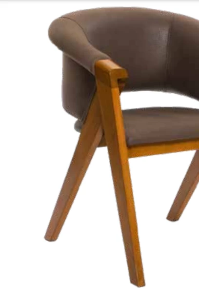 Sandalye 198722 Zus146 Ters V Ayak MODEL Ahşap Ayak Ceviz Kahve Kumaş El Yapım - 2