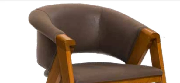 Sandalye 198722 Zus146 Ters V Ayak MODEL Ahşap Ayak Ceviz Kahve Kumaş El Yapım - 4