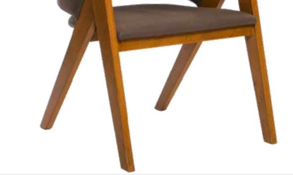 Sandalye 198722 Zus146 Ters V Ayak MODEL Ahşap Ayak Ceviz Kahve Kumaş El Yapım - 5