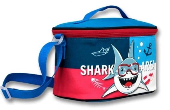 Cennec Lacivert Mavi Köpekbalığı İlkokul Sırt Çantası ve Beslenme Çantası Seti - Erkek Çocuk - Resim 3