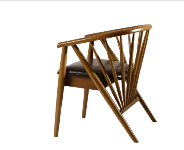 Sandalye 19869 Zus133 Çıta Torna Sırtlık MODEL Ahşap Kayn Geniş Oturum Açık Ceviz - Resim 3