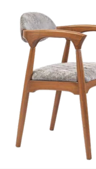 Sandalye 19866 ZUS130 MODEL Kayın Ayak Ortopedik Oturm Desenli Şönil Kumş ElYapım - Resim 5