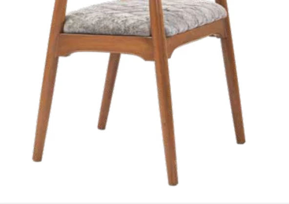 Sandalye 19866 ZUS130 MODEL Kayın Ayak Ortopedik Oturm Desenli Şönil Kumş ElYapım - Resim 3