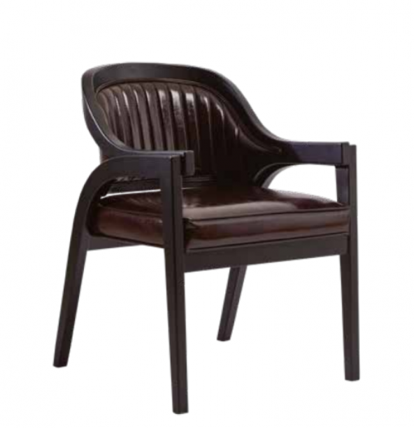 Sandalye Zus131 Dilimli Sırtlık MODEL Avangart Kayın Ayak Suni Deri Döşeme Elyapım