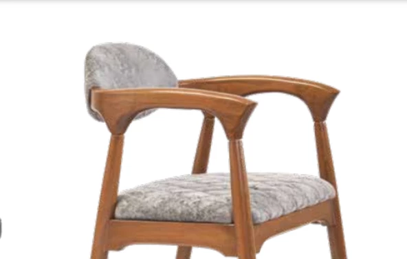 Sandalye 19866 ZUS130 MODEL Kayın Ayak Ortopedik Oturm Desenli Şönil Kumş ElYapım - Resim 6