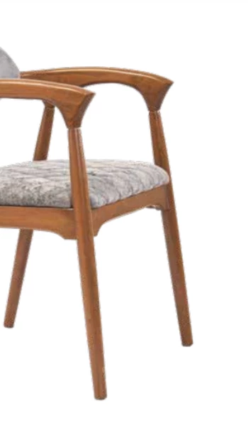 Sandalye 19866 ZUS130 MODEL Kayın Ayak Ortopedik Oturm Desenli Şönil Kumş ElYapım - Resim 4