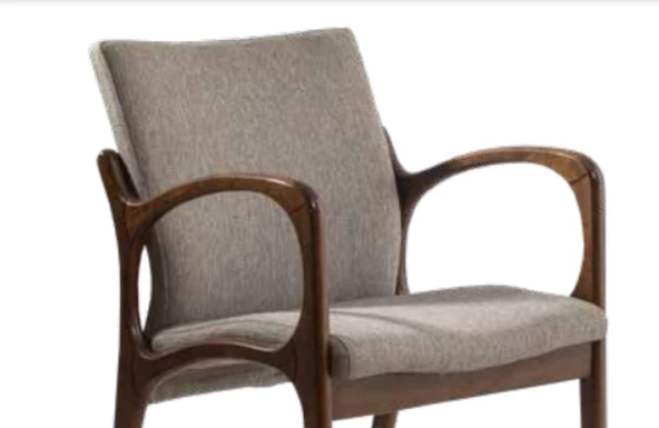 Sandalye 19861 Zus125 MODEL Kolçaklı Kayın Ayak Rahat Oturum Parlak Ceviz ElYapım - 2